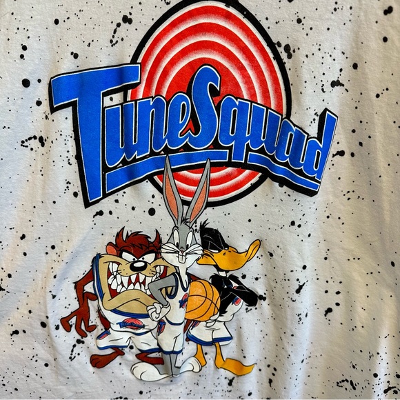 Space Jam Tune Squad Ink Spilled T-Shirt, White, Size L - Picture 3 of 5